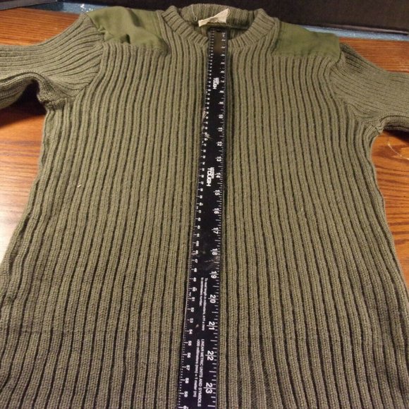 sz40 US MARINE CORPS USMC GREEN KNIT SWEATER SERVICE WOOL OLIVE GREEN SI 718 - Picture 8 of 12
